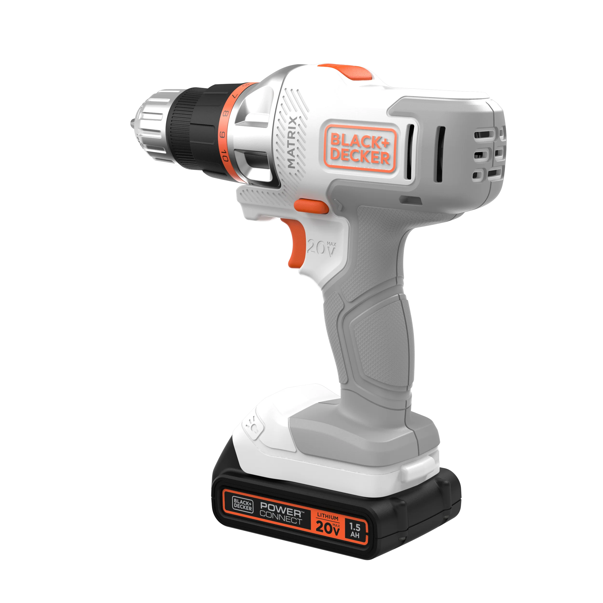 20V MAX *POWERCONNECT™ MATRIX™ Cordless Drill/Driver Kit, Battery and Charger Included (White) - Image 42