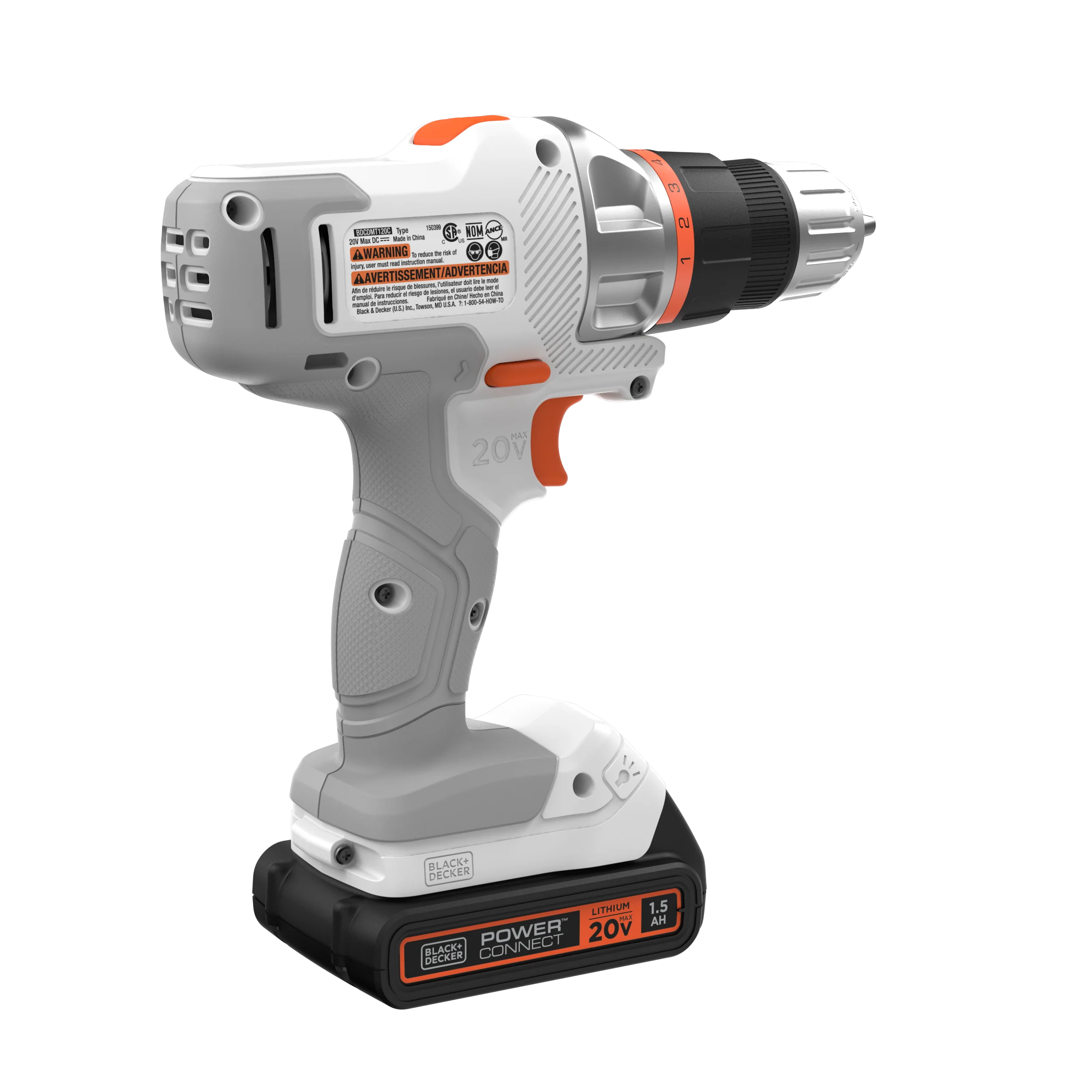 20V MAX *POWERCONNECT™ MATRIX™ Cordless Drill/Driver Kit, Battery and Charger Included (White) - Image 58
