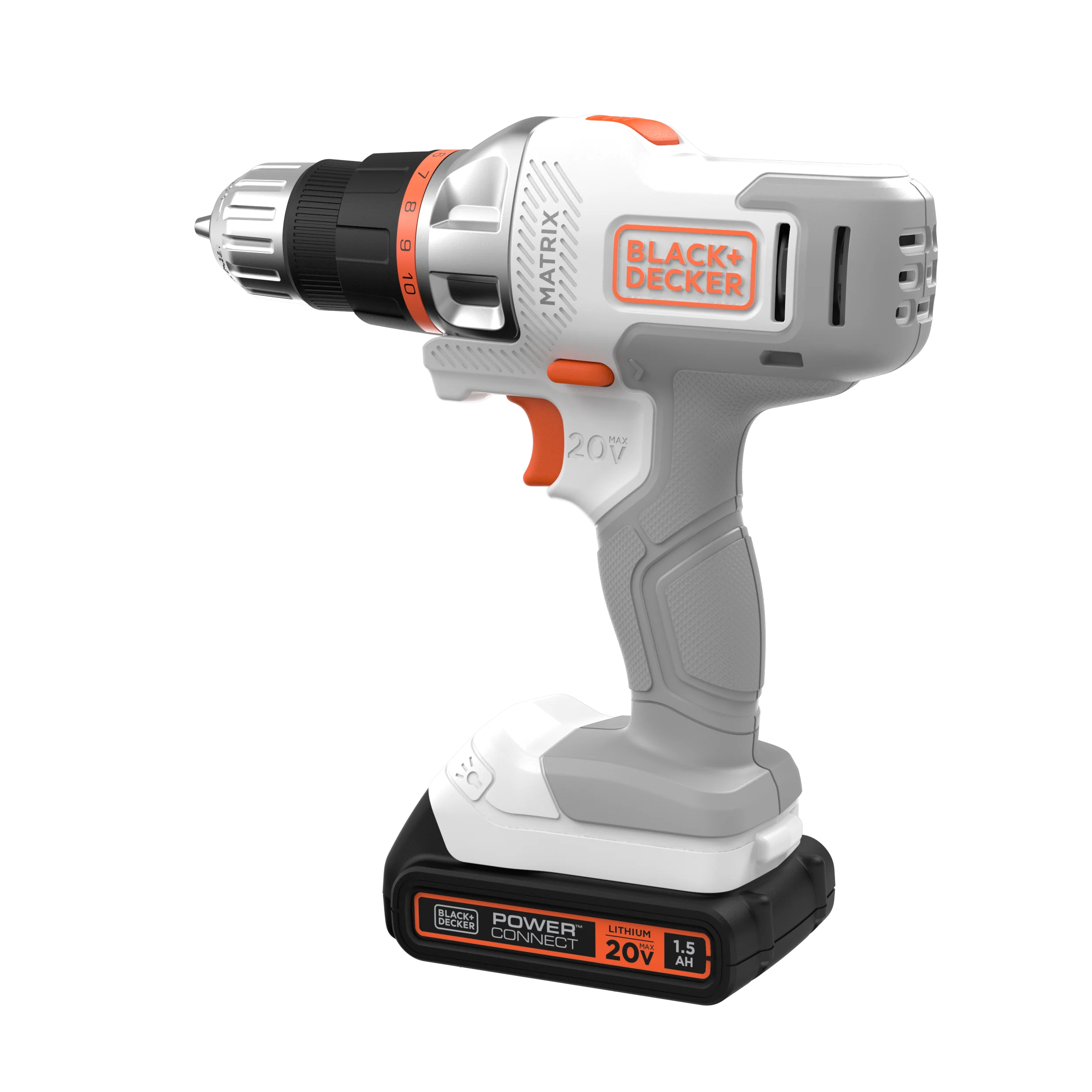 20V MAX *POWERCONNECT™ MATRIX™ Cordless Drill/Driver Kit, Battery and Charger Included (White) - Image 60