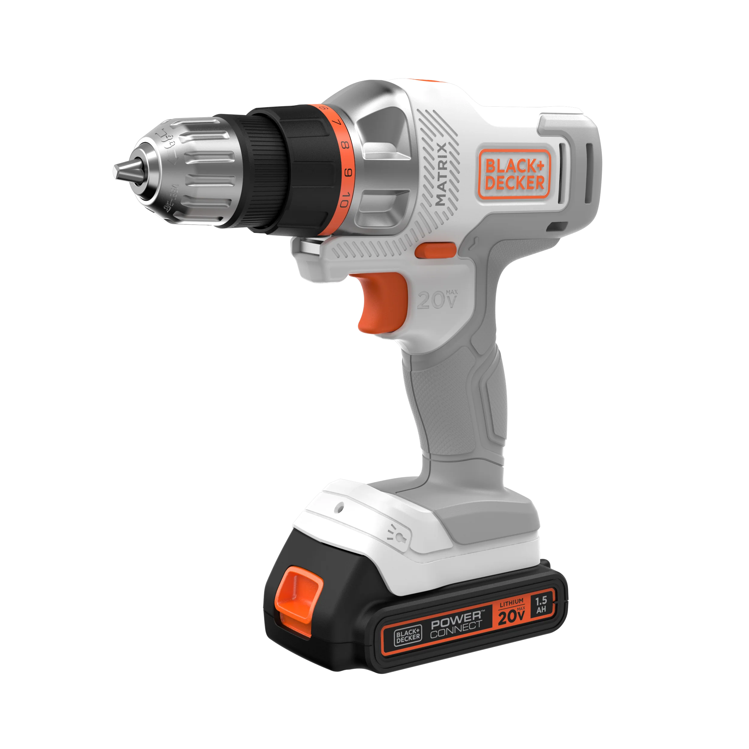 20V MAX *POWERCONNECT™ MATRIX™ Cordless Drill/Driver Kit, Battery and Charger Included (White) - Image 70