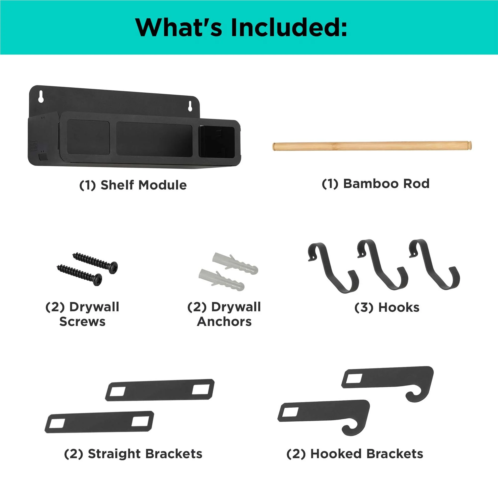 Black Hanging / Magnetic Rack System-Shelf W/Brackets - Image 3